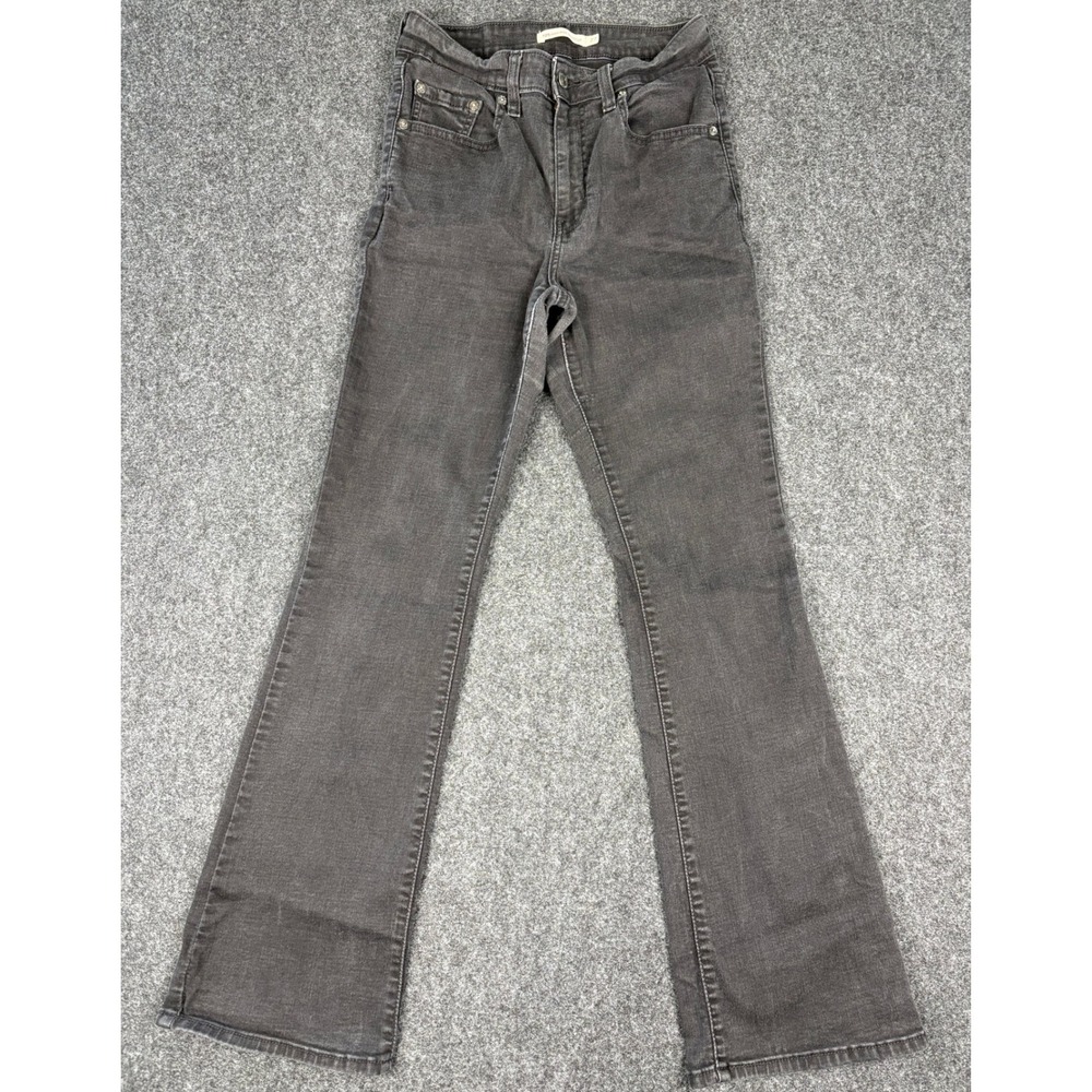 Levis 725 High Rise Bootcut Jeans Womens 27x30 Black Faded Denim 18759-0063